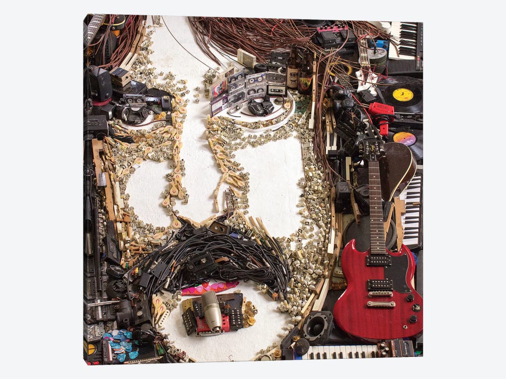 Frank Zappa 3D Portrait by Mr. Copyright 1-piece Canvas Print