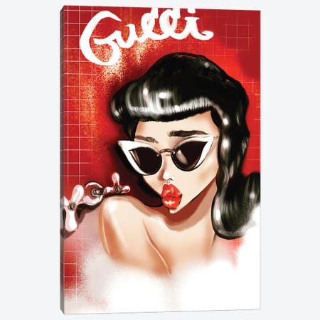 Mmm Gucci In The Bathroom Canvas Print #MCV8} by Mariya Chistova Canvas Artwork