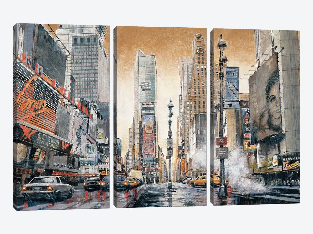 Crossroads (Times Square) by Matthew Daniels 3-piece Canvas Art