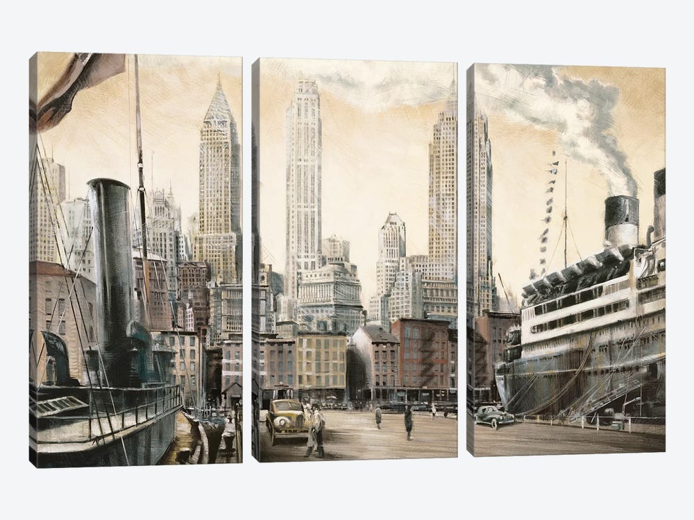 Departure, New York by Matthew Daniels 3-piece Canvas Art Print