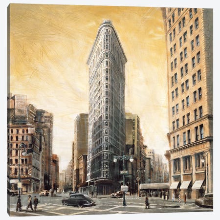 The Flatiron Building Canvas Print #MDA23} by Matthew Daniels Canvas Art