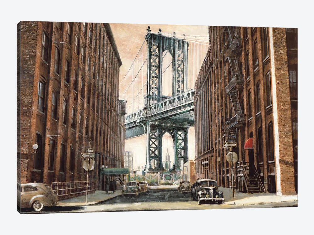 View to the Manhattan Bridge by Matthew Daniels 1-piece Canvas Wall Art