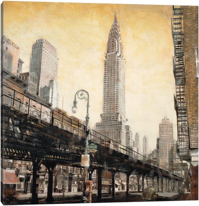 The Chrysler Building from the Ground Canvas Art Print