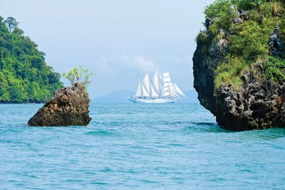 Star Flyer Cruise Ship, Phang Nga Bay, Strait Of Malacca, Andaman Sea by Michael DeFreitas canvas print