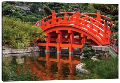 Red Bridge, Nan Lian Garden, Diamond Hill, Kowloon, Hong Kong, China Canvas Art Print
