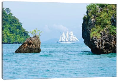 Star Flyer Cruise Ship, Phang Nga Bay, Strait Of Malacca, Andaman Sea Canvas Art Print - Cruise Ship Art