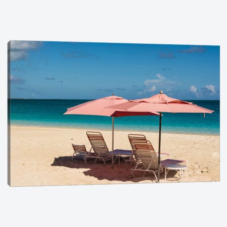 Beach Umbrellas On Grace Bay Beach I, Providenciales, Turks And Caicos Islands, Caribbean Canvas Print #MDE24} by Michael DeFreitas Canvas Art Print