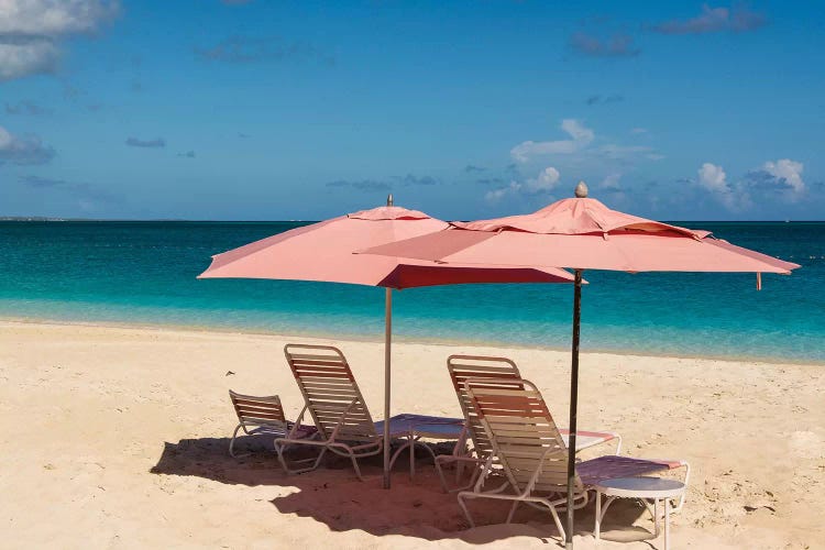 Beach Umbrellas On Grace Bay Beach I, Providenciales, Turks And Caicos Islands, Caribbean