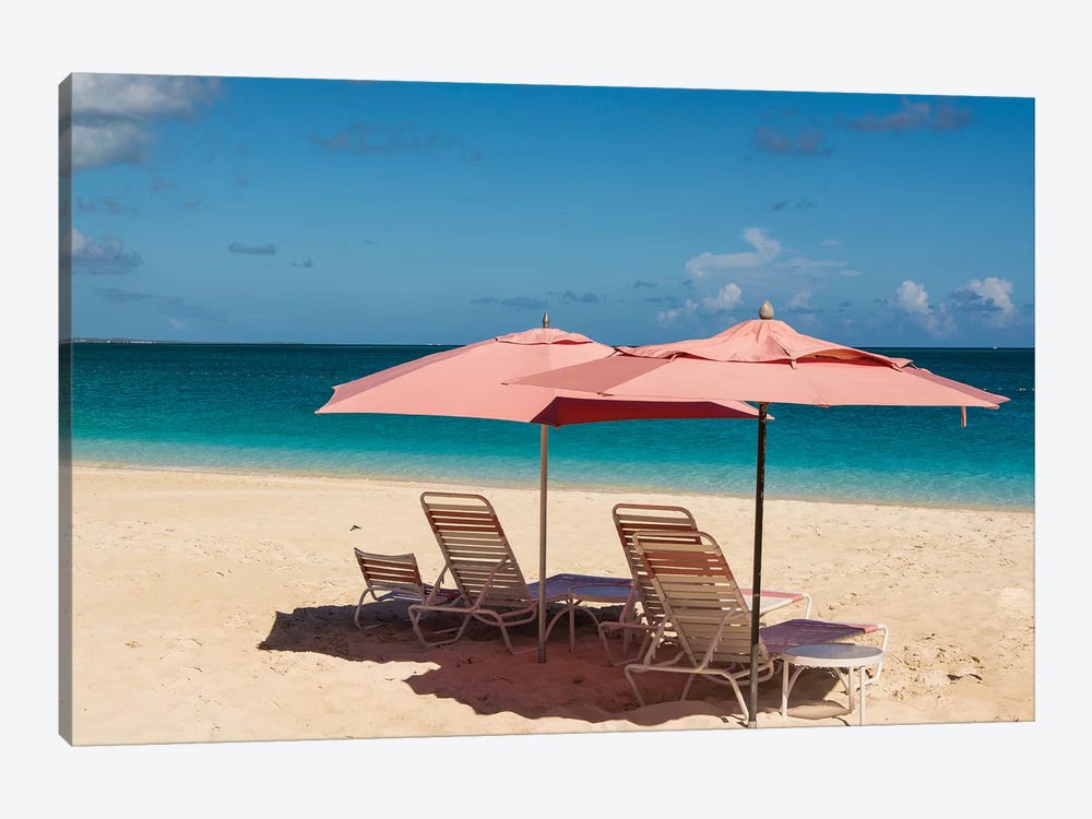 Beach Umbrellas On Grace Bay Beach I, Providenciales, Turks And Caicos Islands, Caribbean by Michael DeFreitas 1-piece Art Print