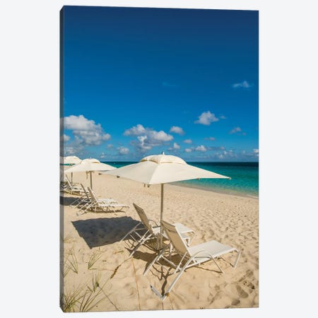 Beach Umbrellas On Grace Bay Beach II, Providenciales, Turks And Caicos Islands, Caribbean Canvas Print #MDE25} by Michael DeFreitas Canvas Art Print
