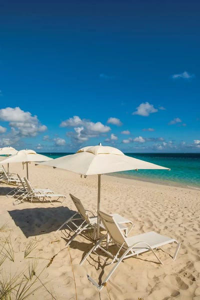 Michael DeFreitas: Umbrellas On Grace Bay Beach II, Providenciales, Turks And Caicos Islands, Caribbean by Michael DeFreitas
