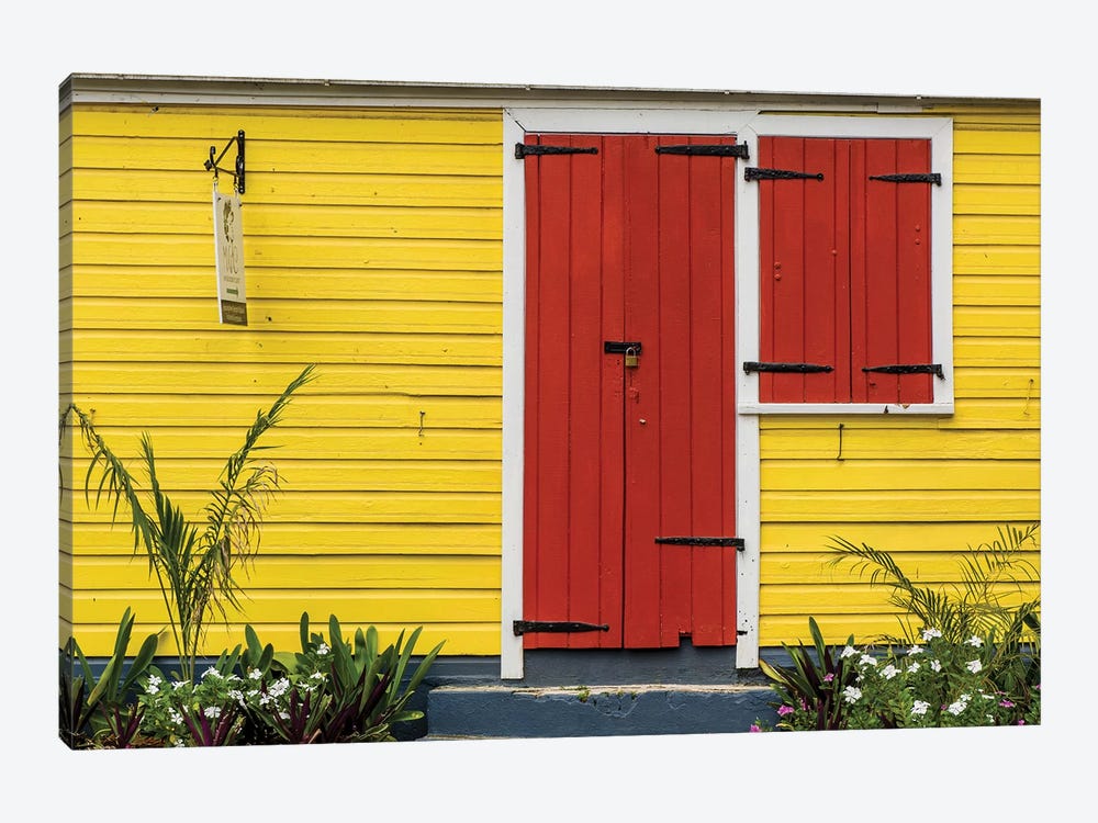 Colorful House In Christiansted, St. Croix, Us Virgin Islands. by Michael DeFreitas 1-piece Canvas Print