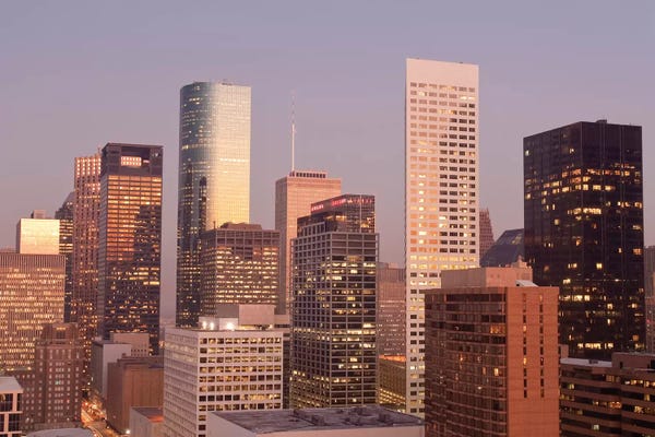 Michael DeFreitas: Downtown Skyline IV, Houston, Texas by Michael DeFreitas