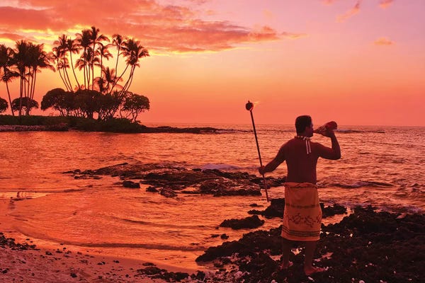 Michael DeFreitas: Blowing Of The Conch, Big Island, Hawai'i, USA by Michael DeFreitas