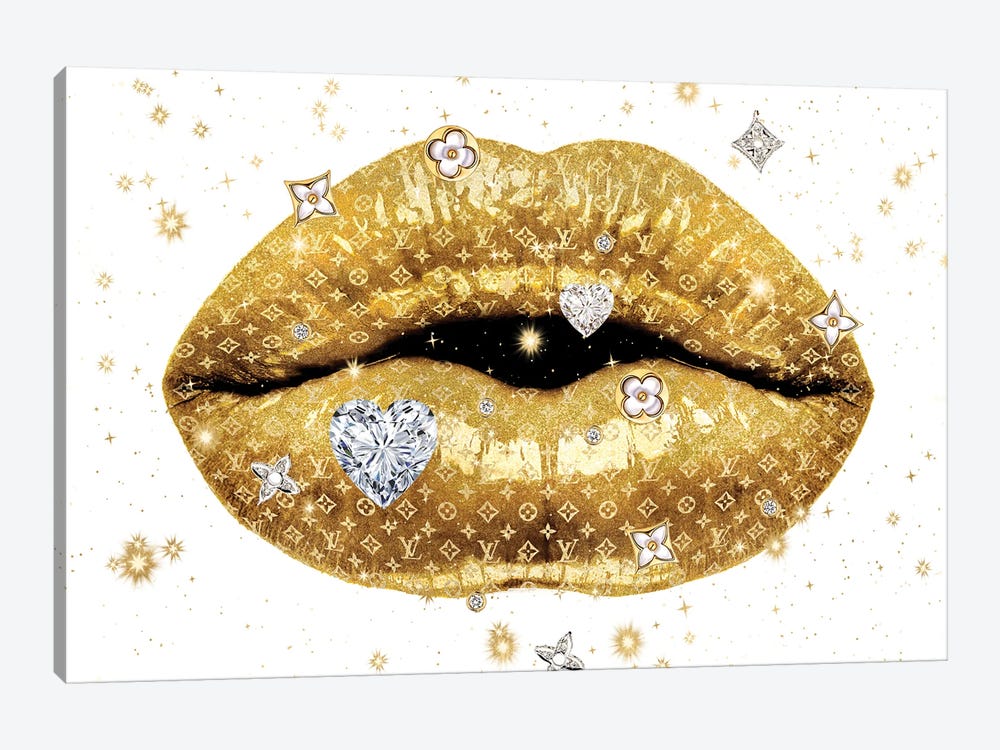 Luxury Lips - Gold by Madeline Blake 1-piece Canvas Art