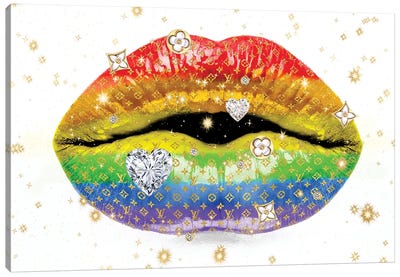 Luxury Lips - Rainbow Canvas Art Print - Madeline Blake