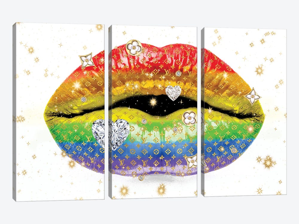 Luxury Lips - Rainbow by Madeline Blake 3-piece Art Print