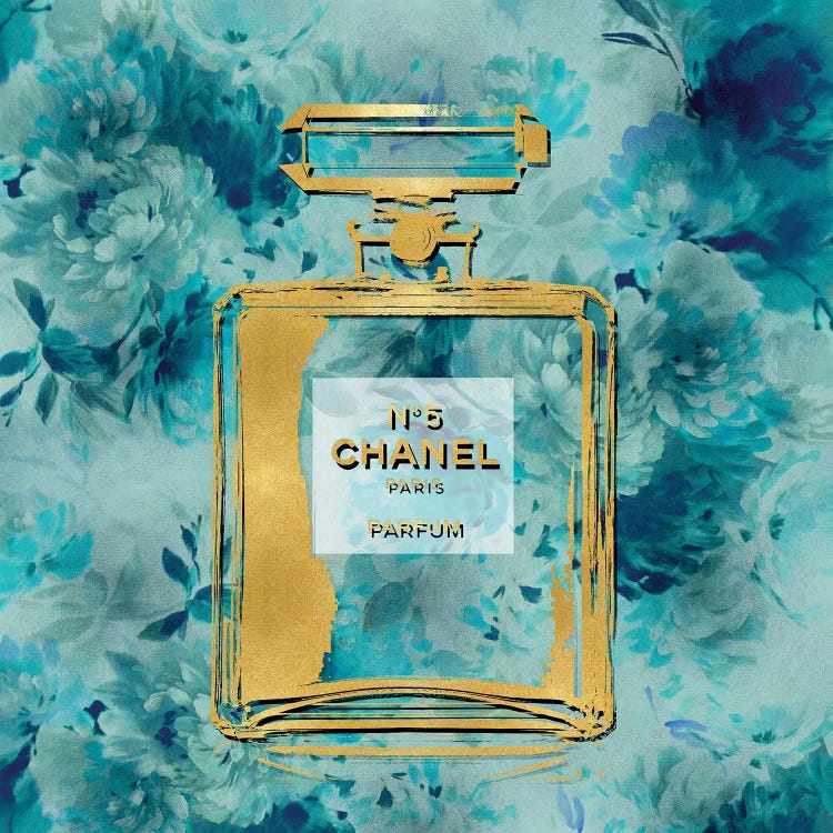 Gold Perfume On Aqua Flowers