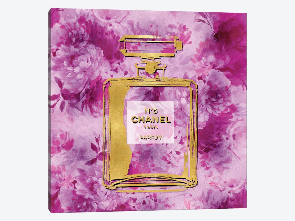Gold Perfume On Pink Flowers 1-piece Art Print