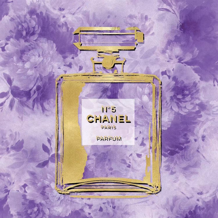 Gold Perfume On Purple Flowers