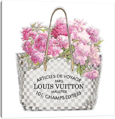 Pink Bouquet Canvas Art Print - Bag & Purse Art