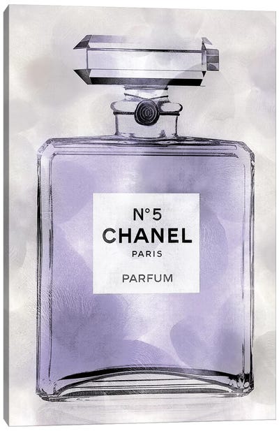 Purple Perfume Bottle Canvas Art Print - Top Art