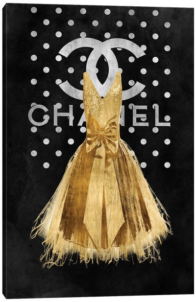 Fashion Dress - Gold Canvas Art Print - Madeline Blake