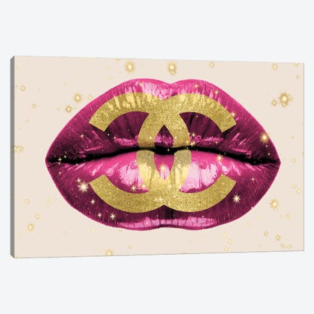 Fashion Lips - Pink I Canvas Print #MDL88} by Madeline Blake Canvas Print