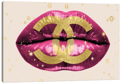 Fashion Lips - Pink I Canvas Art Print - Madeline Blake