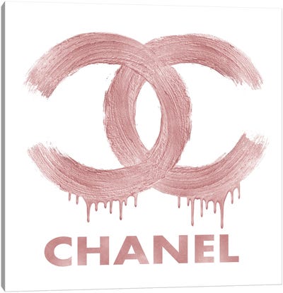 Fashion Logo - Pink Blush Canvas Art Print - Chanel Art
