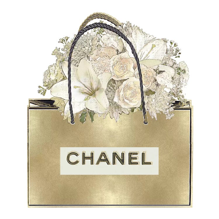 Gold Bag With Floral Bouquet