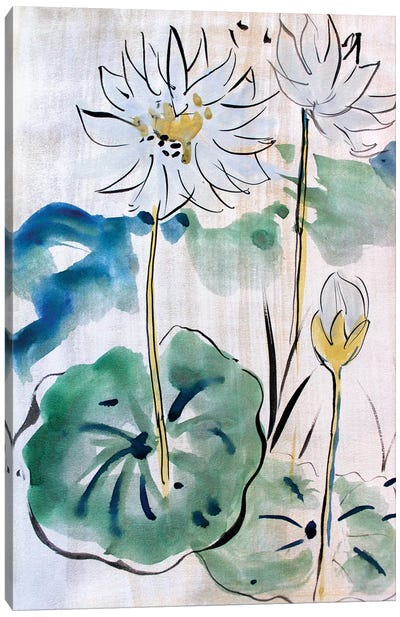 Chinese Strokes II Canvas Art Print - Tea Garden