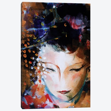Geisha Face Canvas Print #MDP22} by Marina Del Pozo Canvas Art Print