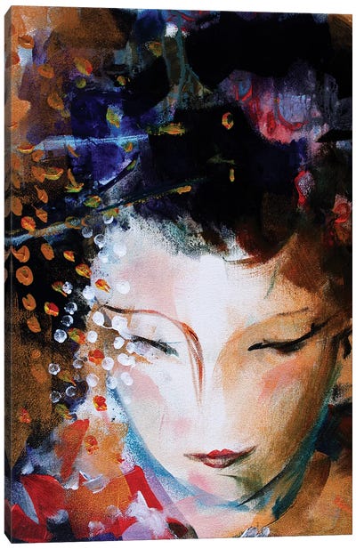 Geisha Face Canvas Art Print - Geisha