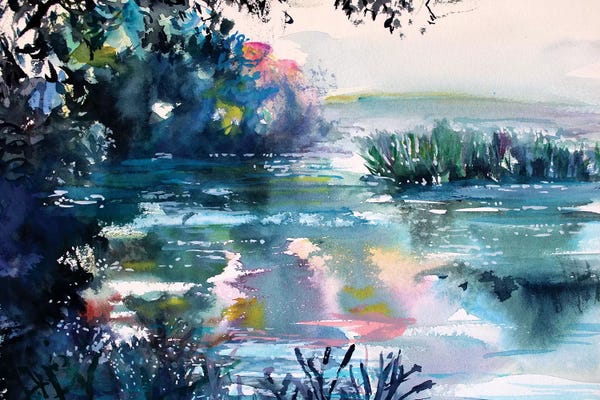 Plein Air Paintings: Lake by Marina Del Pozo