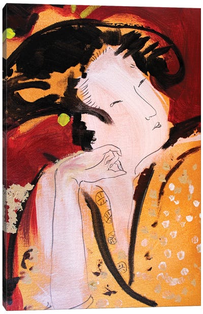 Little Geisha IV Canvas Art Print - Japanese Culture