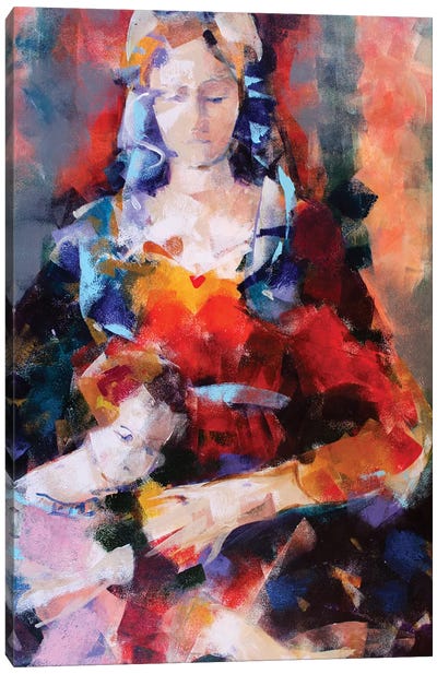Orange Madonna Canvas Art Print - Virgin Mary