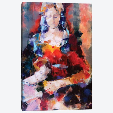 Orange Madonna Canvas Print #MDP46} by Marina Del Pozo Canvas Wall Art