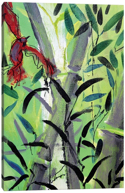Red Bird I Canvas Art Print - Bamboo Art