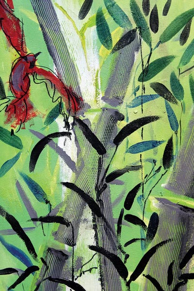 Chinese Décor: Red Bird I by Marina Del Pozo