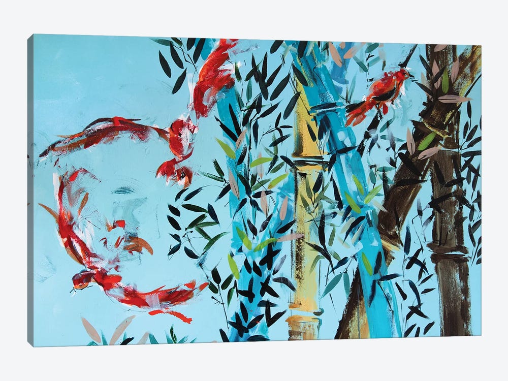 Red Birds by Marina Del Pozo 1-piece Canvas Artwork