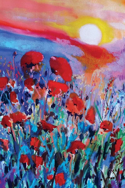 Marina Del Pozo: Red Flowers I by Marina Del Pozo