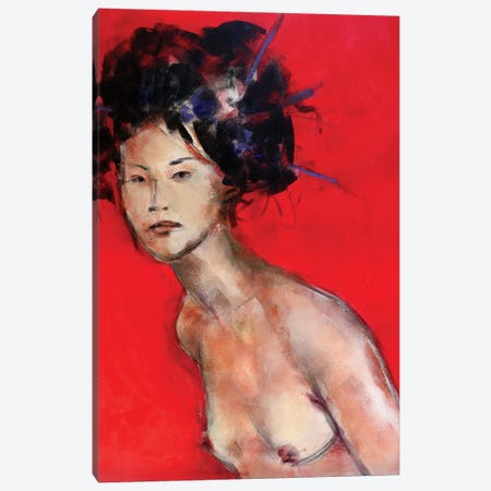 Red Geisha II Canvas Print #MDP54} by Marina Del Pozo Canvas Art Print