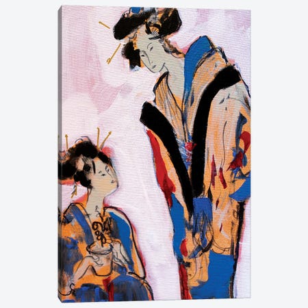Two Geishas II Canvas Print #MDP59} by Marina Del Pozo Canvas Artwork