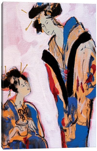 Two Geishas II Canvas Art Print - Marina Del Pozo
