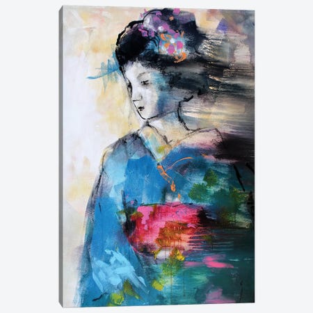 Blue Geisha Canvas Print #MDP6} by Marina Del Pozo Canvas Wall Art