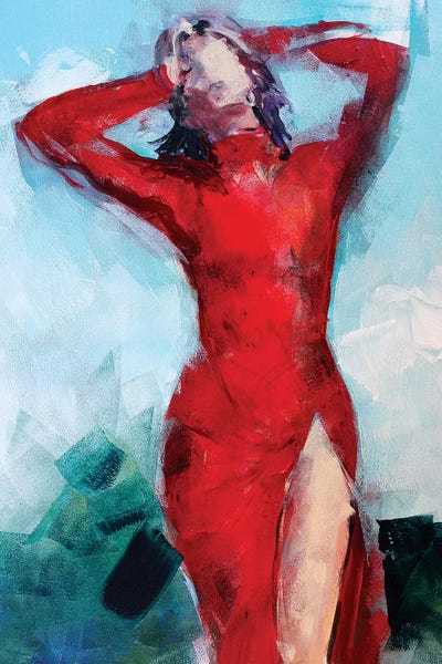 Woman In Red by Marina Del Pozo art print