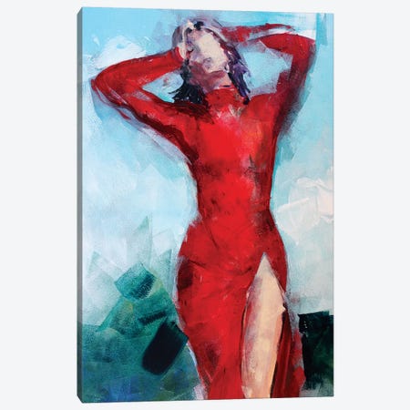 Woman In Red Canvas Print #MDP77} by Marina Del Pozo Art Print