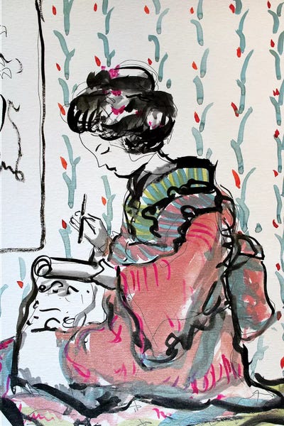 Writing by Marina Del Pozo art print