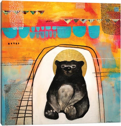 Bear Finds The Middle Way Canvas Art Print - Madara Mason